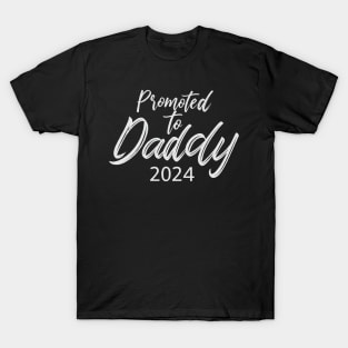 Promoted to Daddy 2024 Funny Humor New Dad Baby First Time T-Shirt